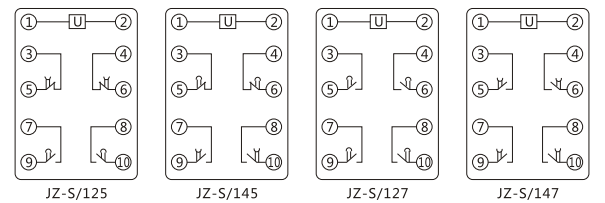 JZ-S/2420靜態可調延時中間繼電器內部接線圖及外引接線圖